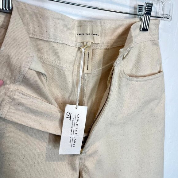 NWT Laude The Label High Rise wide leg Pant Bone Size 0 Madewell Tribe Alive - Picture 10 of 12
